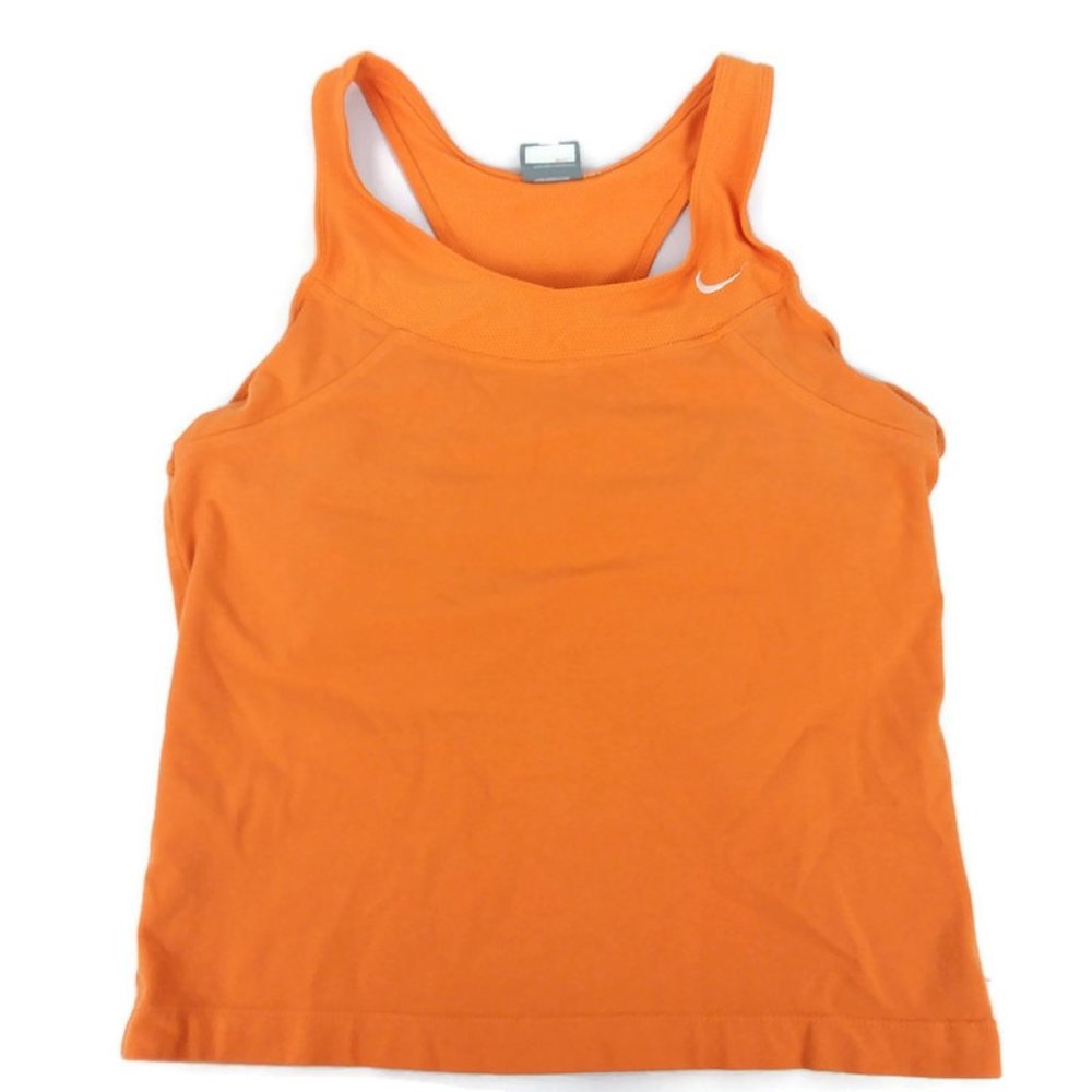 Nike Orange Racerback Workout Tank Top Size: Large (12-14 Juniors)